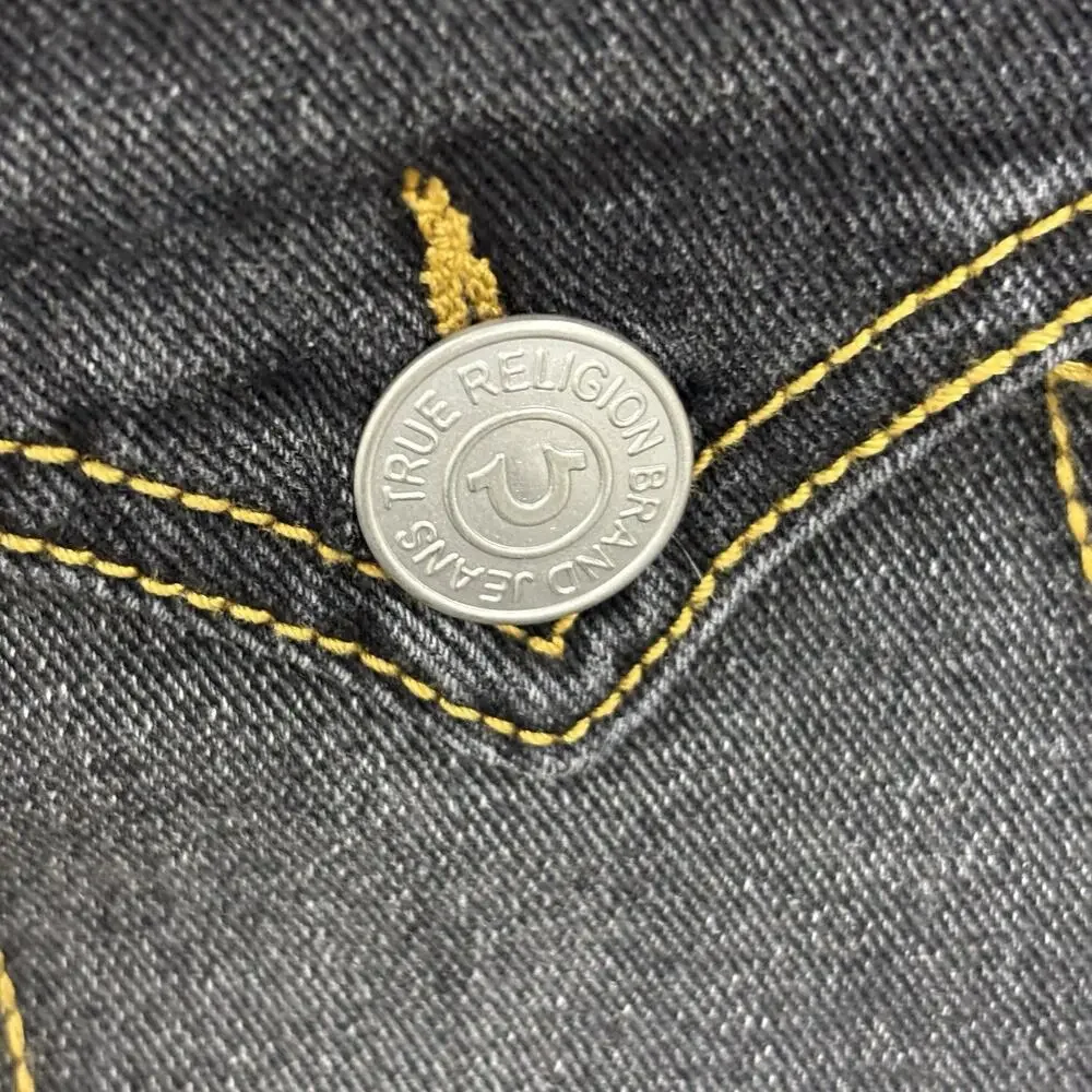 True Religion Ricky Jeans Mens 34x32 Relaxed Straight Medium Black Pants